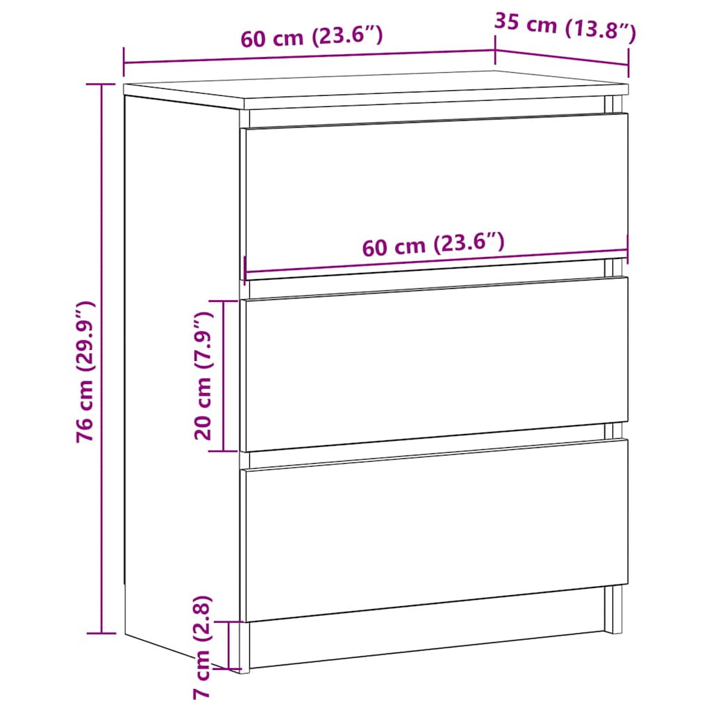 Sideboard 60X35X76 Cm Engineered Wood