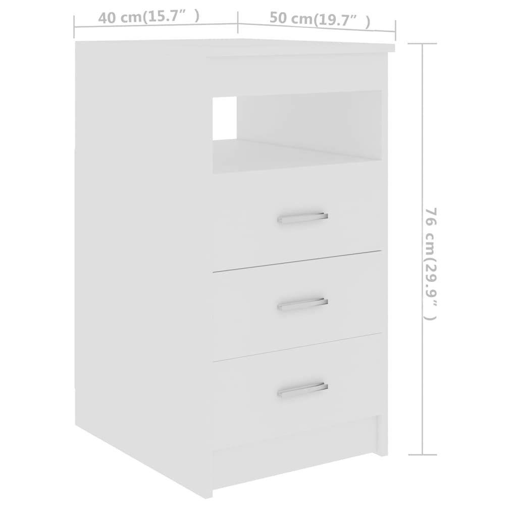 Drawer Cabinet 40X50X76 Cm Engineered Wood