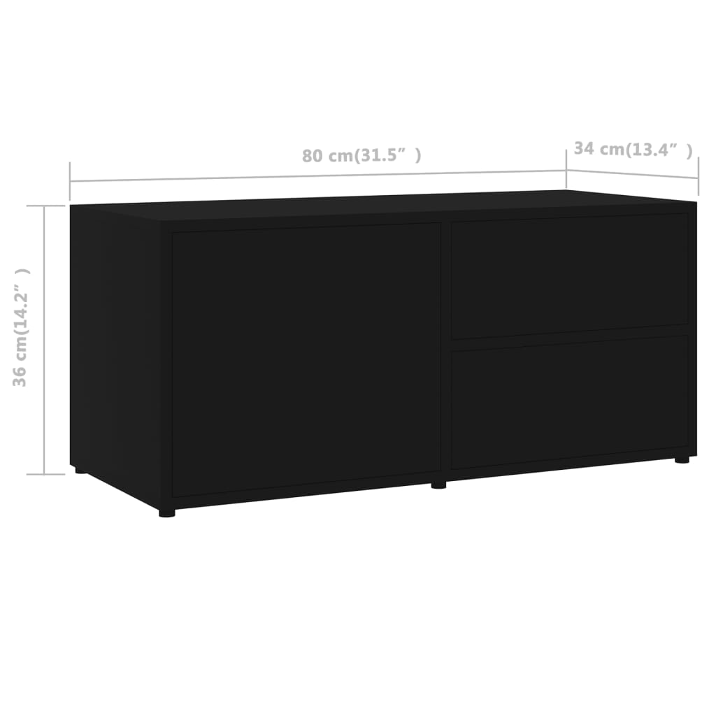 Tv Cabinet 80X34X36 Cm Engineered Wood