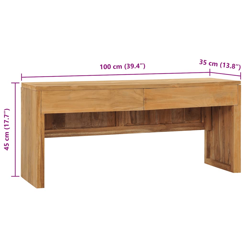 Tv Cabinet 100X35X45 Cm Solid Teak Wood