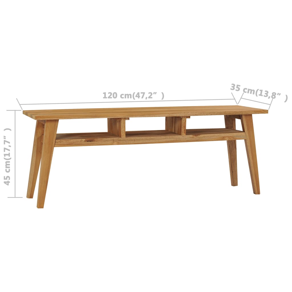 Tv Cabinet 120X35X45 Cm Solid Teak Wood