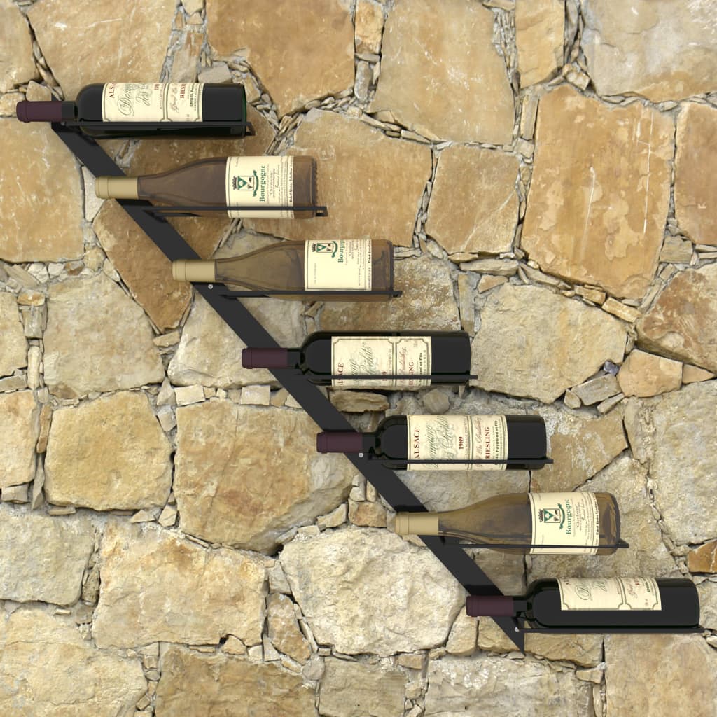 Wall-Mounted Wine Rack For 7 Bottles Metal
