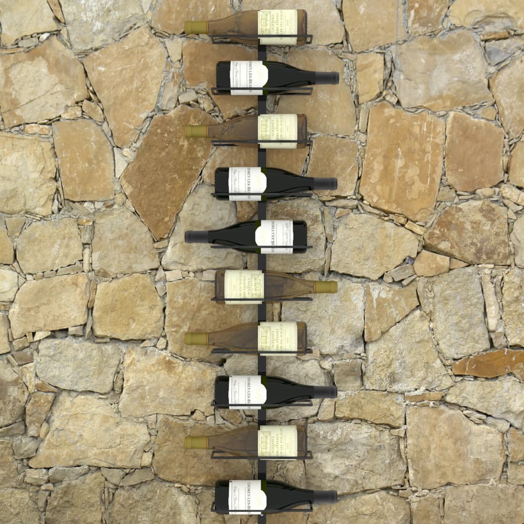 Wall-Mounted Wine Rack For 10 Bottles Metal