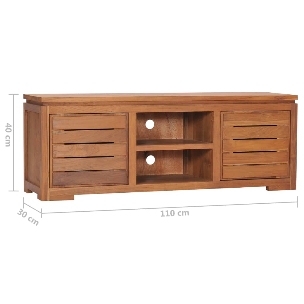 Tv Cabinet 110X30X40 Cm Solid Teak Wood