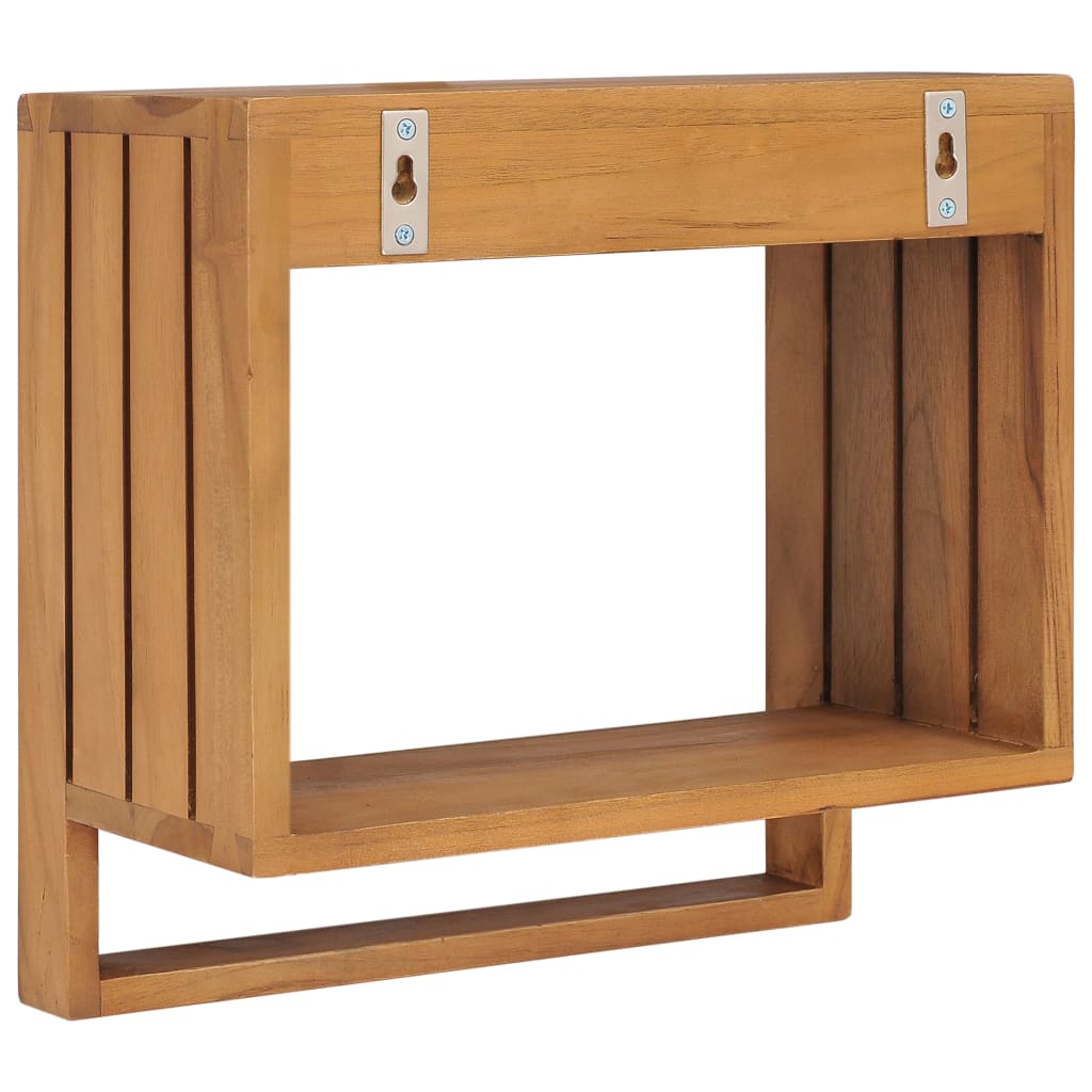 Wall-Mounted Towel Rack 35X20X35 Cm Solid Teak Wood