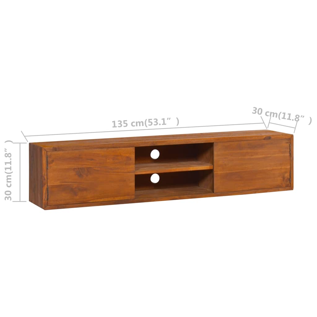Wall-Mounted Tv Cabinet 135X30X Solid Teak Wood