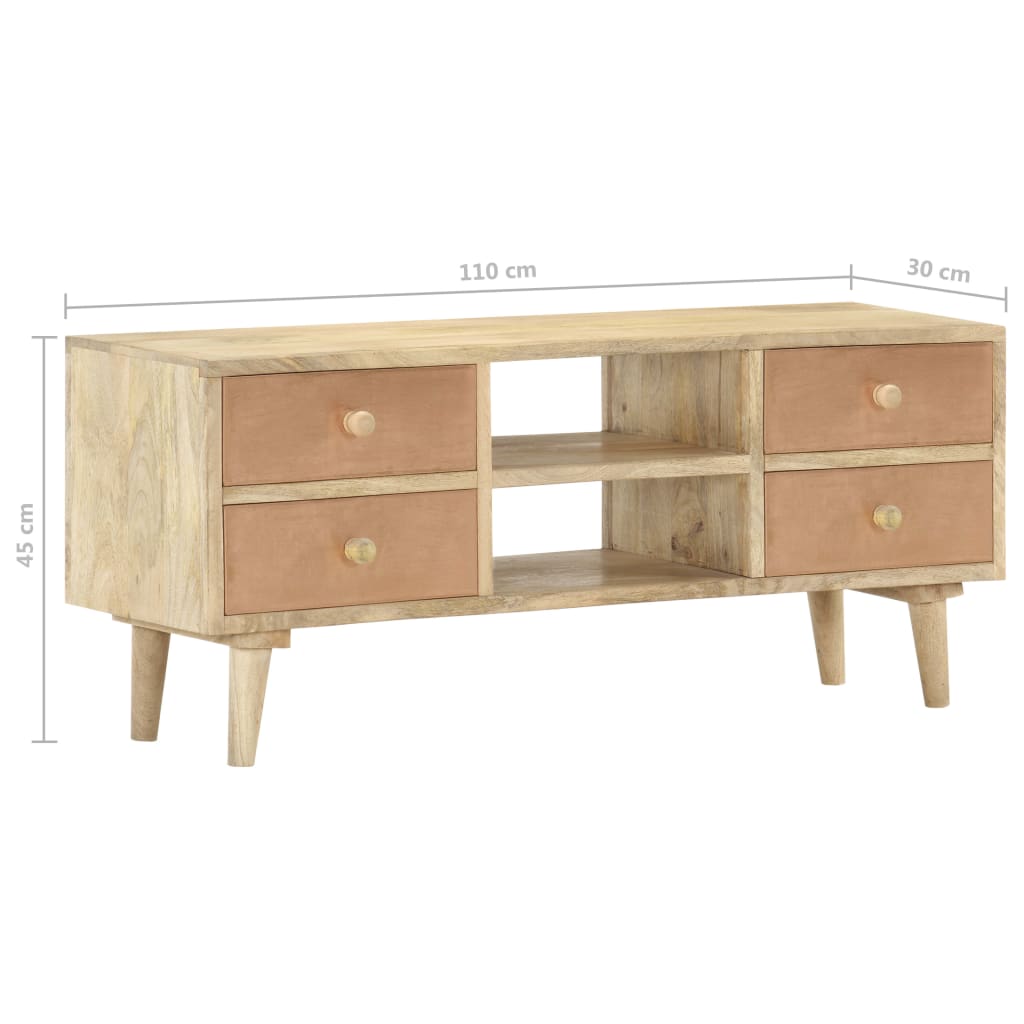 Tv Cabinet 110X30X45 Cm Solid Mango Wood