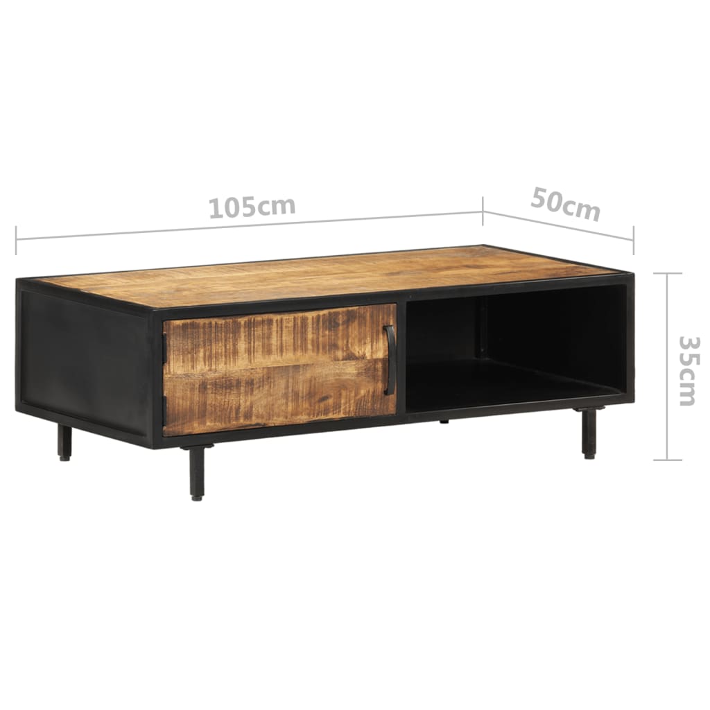 Coffee Table 105X50X35 Cm Rough Mango Wood