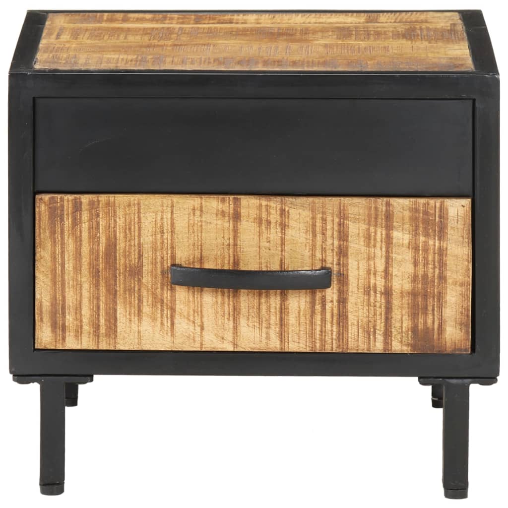 Bedside Cabinet 40X40X35 Cm Rough Mango Wood