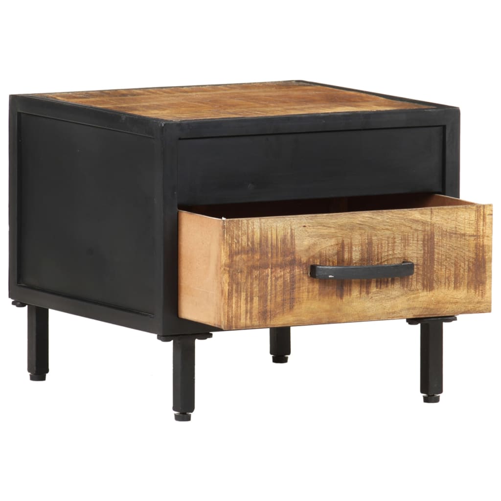 Bedside Cabinet 40X40X35 Cm Rough Mango Wood