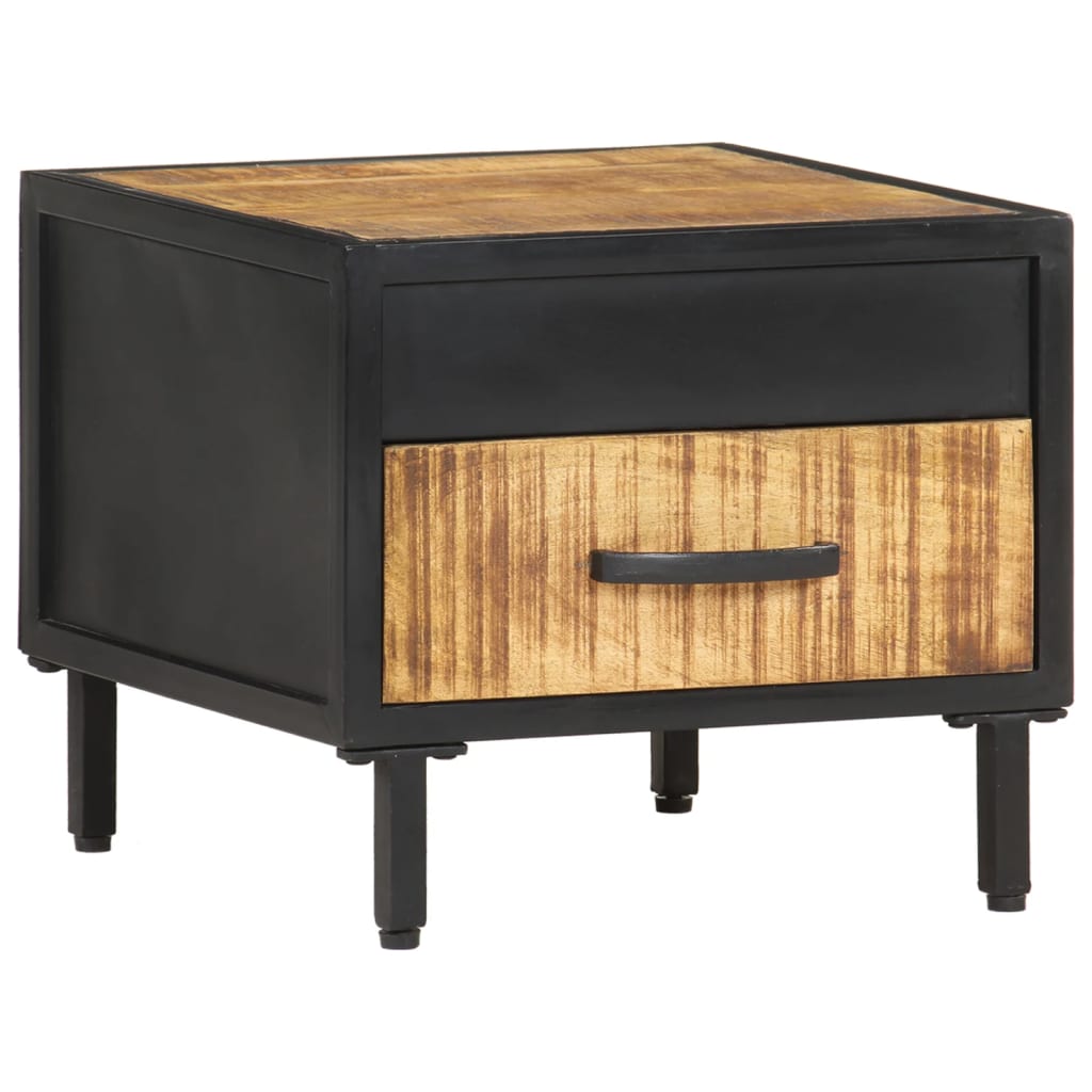 Bedside Cabinet 40X40X35 Cm Rough Mango Wood