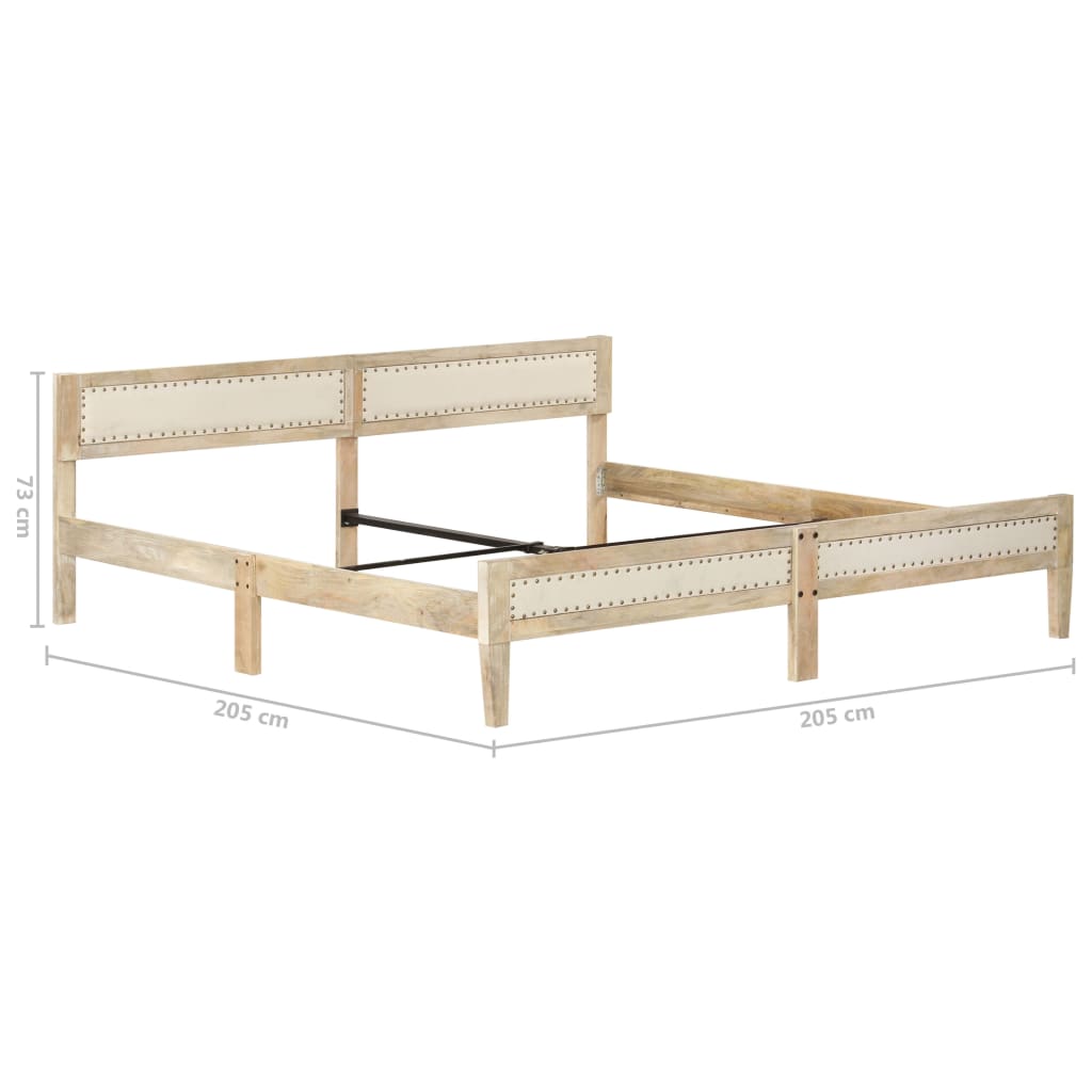 Bed Frame Without Mattress Solid Mango Wood 200 Cm