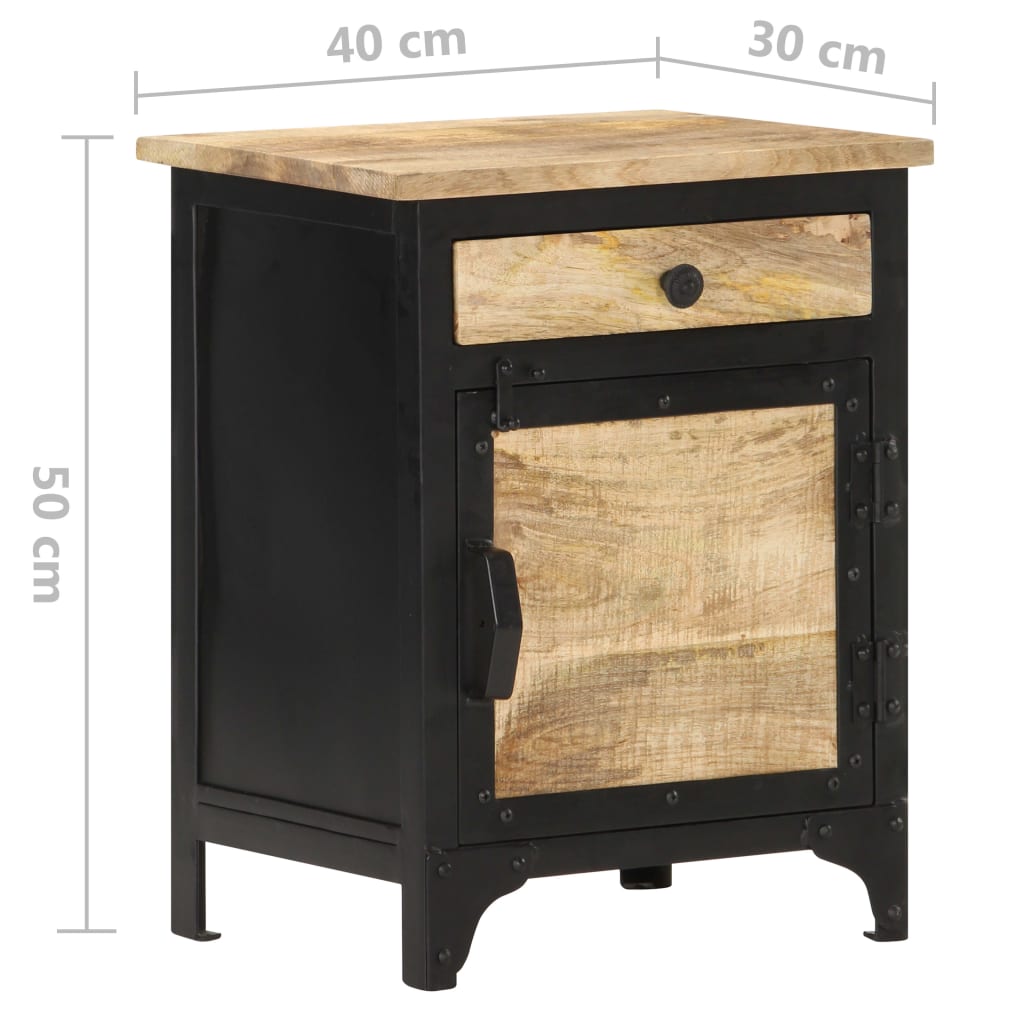 Bedside Cabinet 40X30X50 Cm Solid Mango Wood