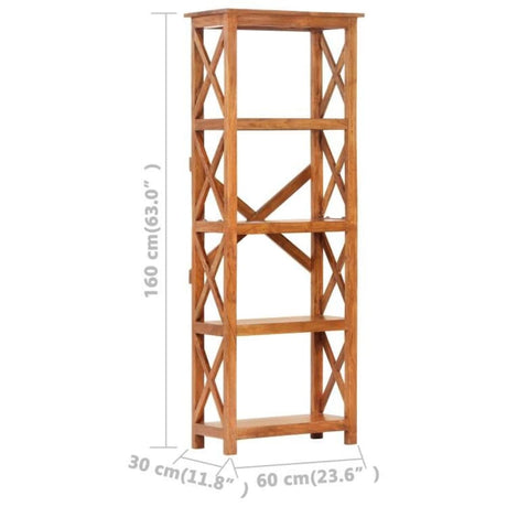 Bookshelf 60X30X Solid Acacia Wood Honey Finish