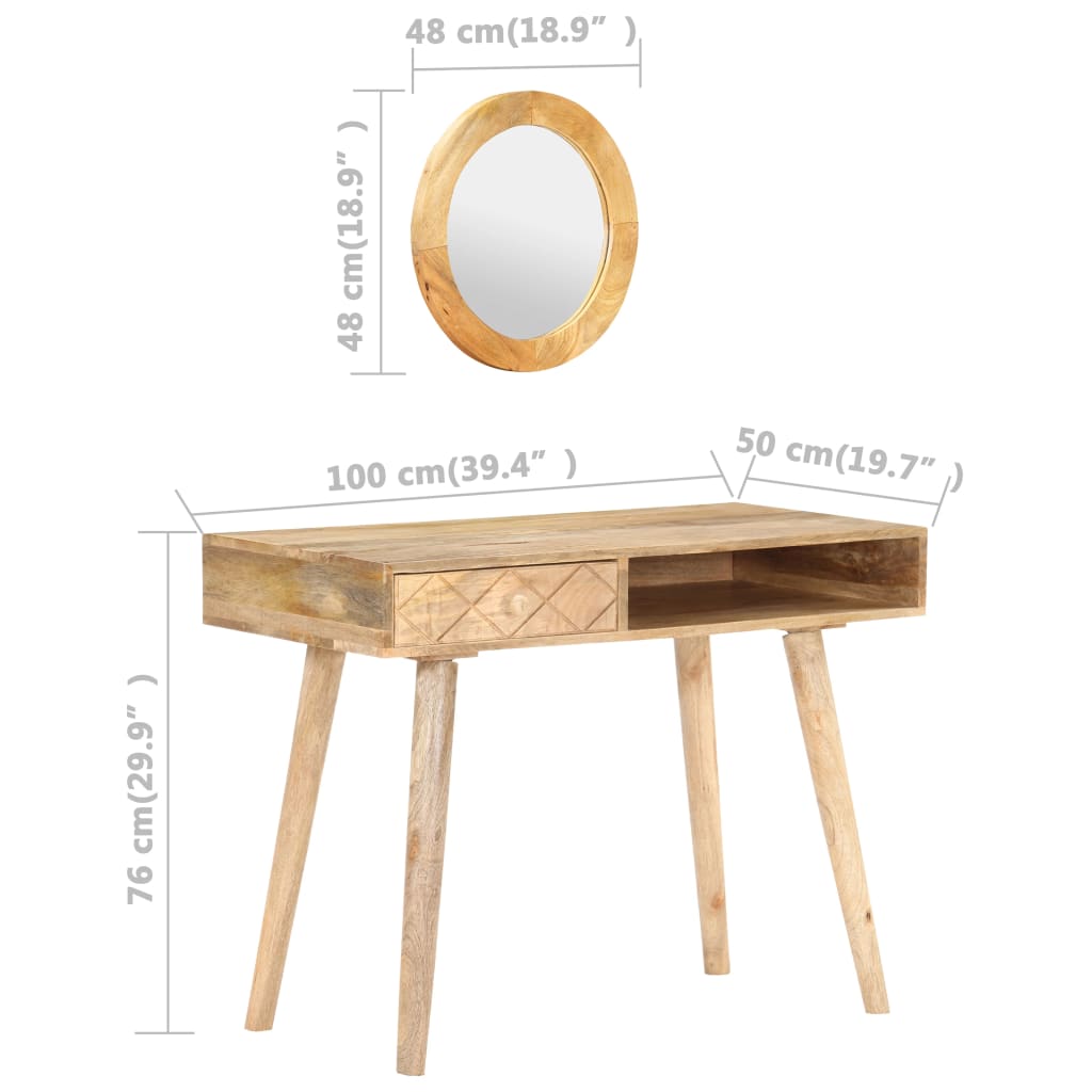 Dressing Table 100X50X76 Cm Solid Mango Wood