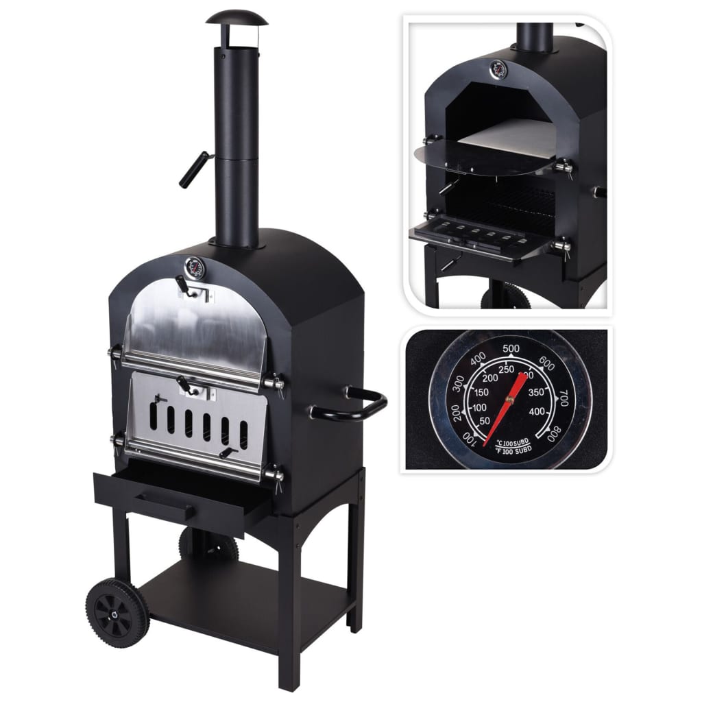 Progarden Bbq Pizza Oven Black