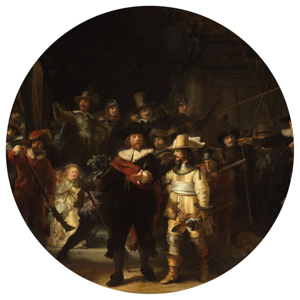 Wallart Wallpaper Circle The Night Watch 190 Cm