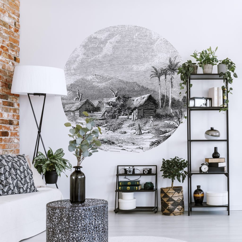 Wallart Wallpaper Circle Landscape Of Guadeloupe 190 Cm