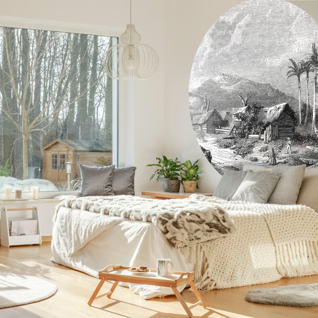 Wallart Wallpaper Circle Landscape Of Guadeloupe 190 Cm