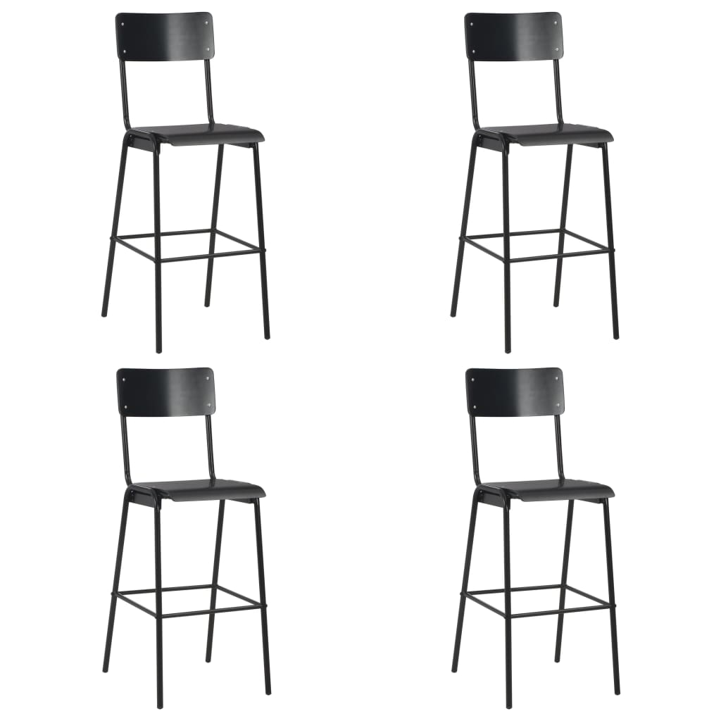 Bar Chairs 2 Pcs Solid Plywood Steel