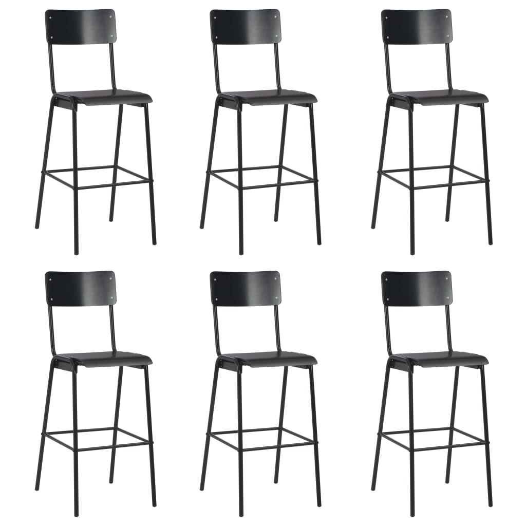 Bar Chairs 2 Pcs Solid Plywood Steel