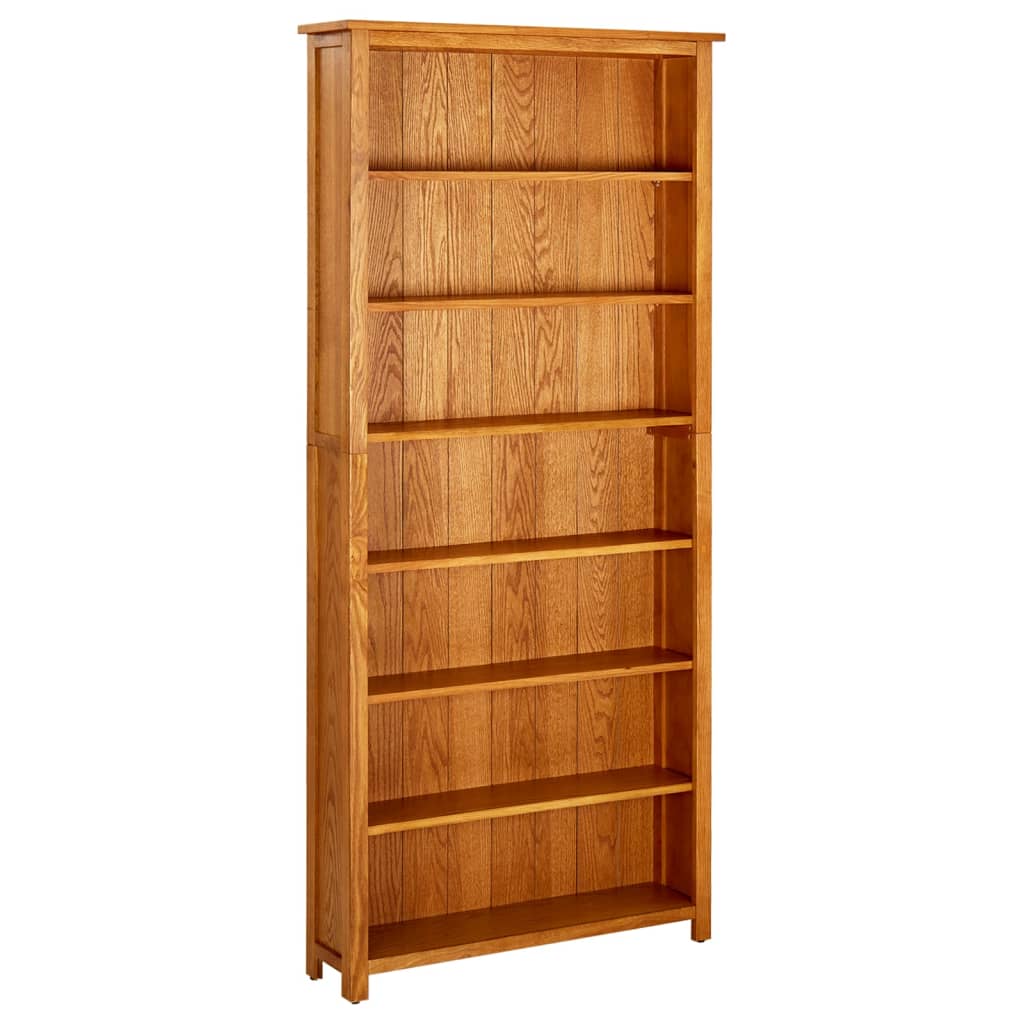 5-Tier Bookcase Solid Oak Wood