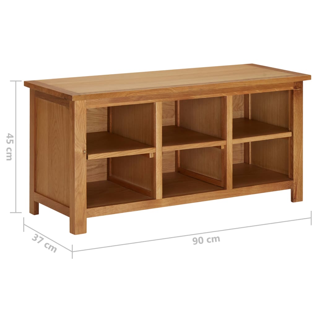 Shoe Rack 90X37X45 Cm Solid Oak Wood