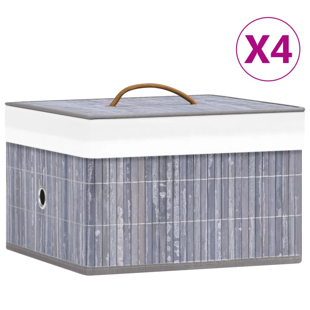 Bamboo Storage Boxes 4 Pcs