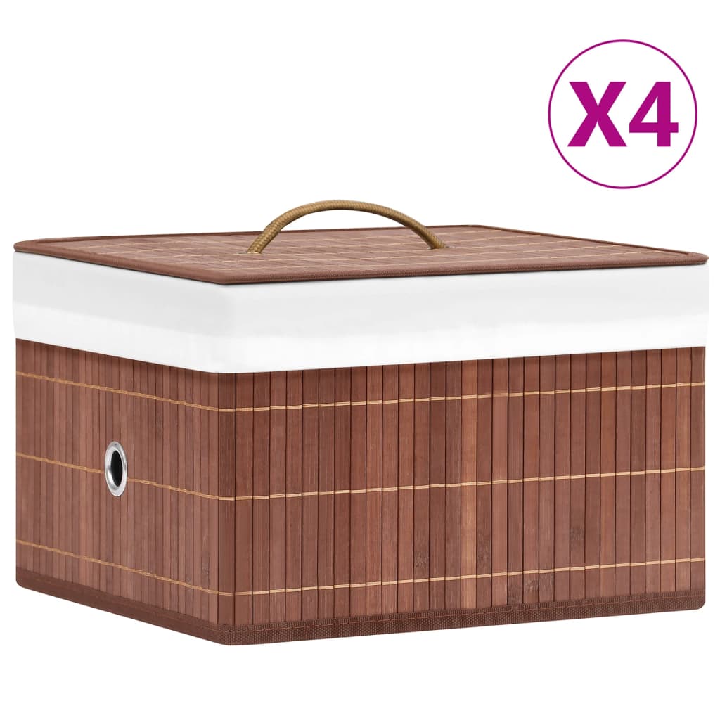 Bamboo Storage Boxes 4 Pcs