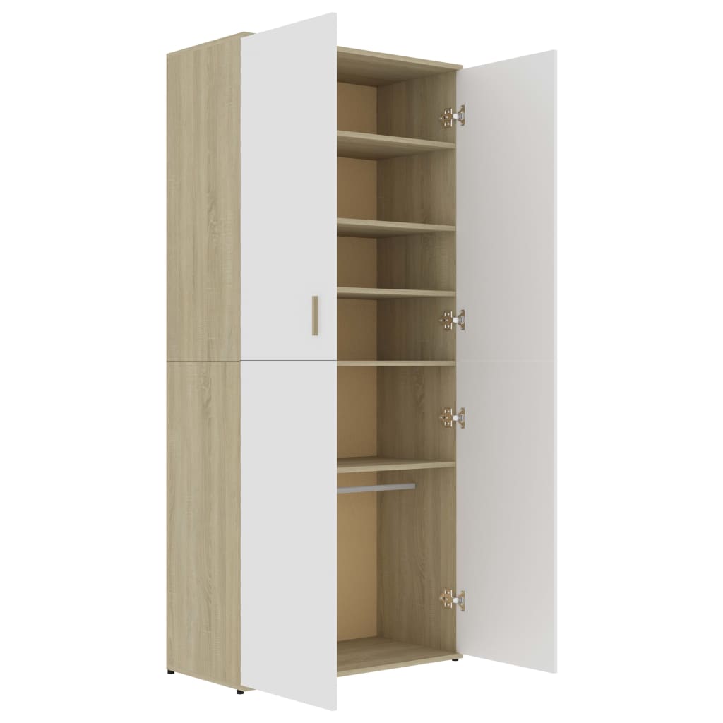Shoe Cabinet 80X39X178 Cm Engineered Wood