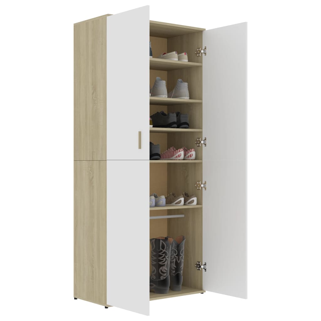 Shoe Cabinet 80X39X178 Cm Engineered Wood