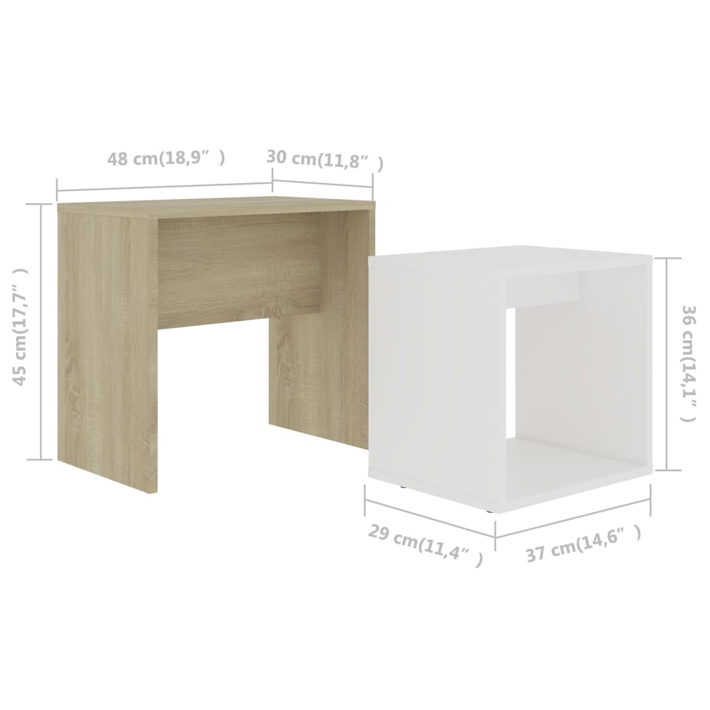 Coffee Table Set 48X30X45 Cm Engineered Wood