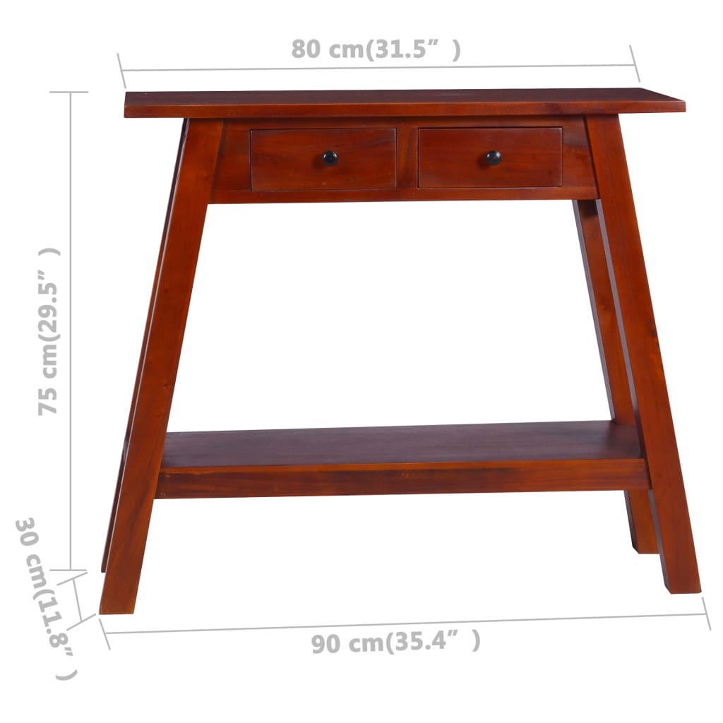 Console Table 90X30X75Cm Solid Mahogany Wood
