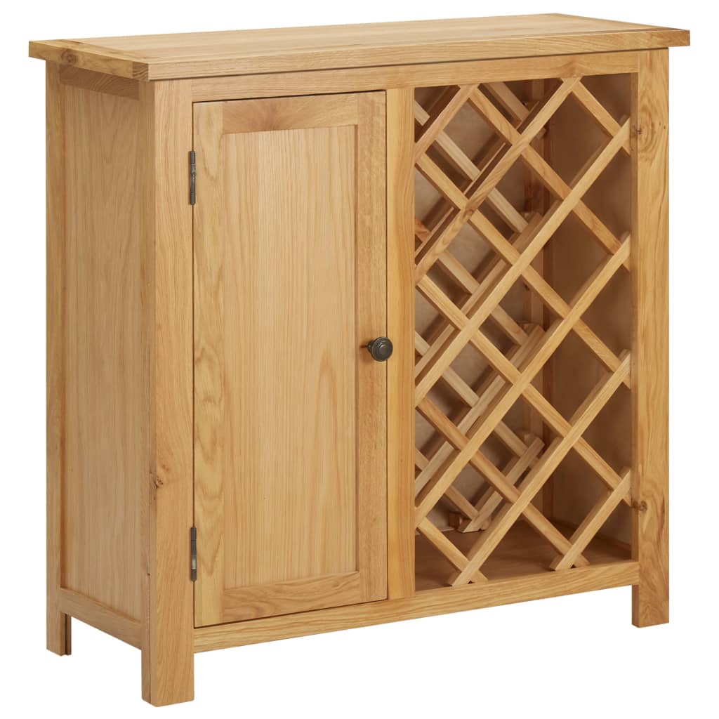 Wine Cabinet 80X32X80 Cm Solid Oak Wood