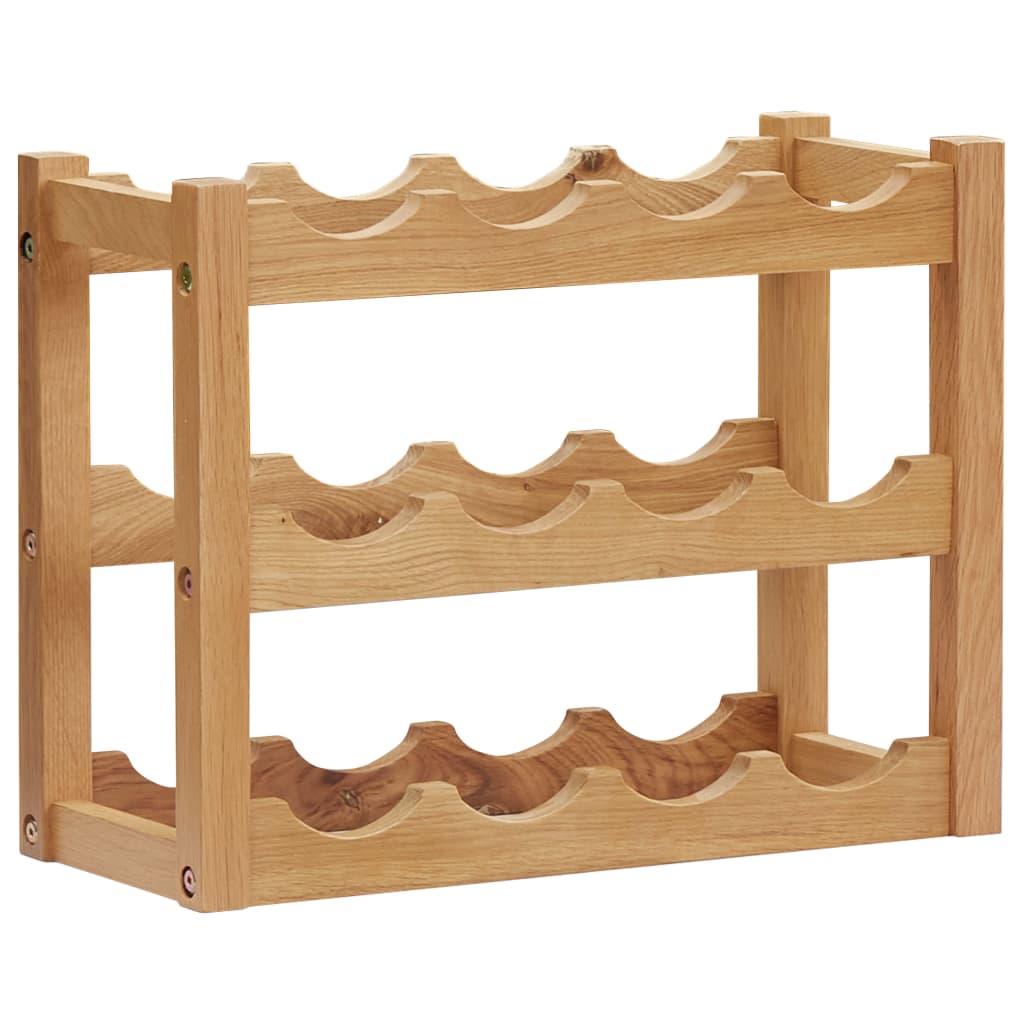Wine Rack For 12 Bottles 47X21X36 Cm Solid Oak Wood