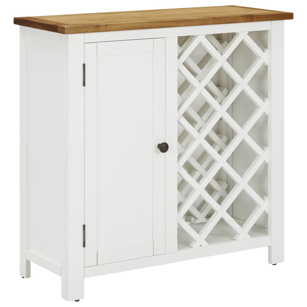 Wine Cabinet 80X32X80 Cm Solid Oak Wood