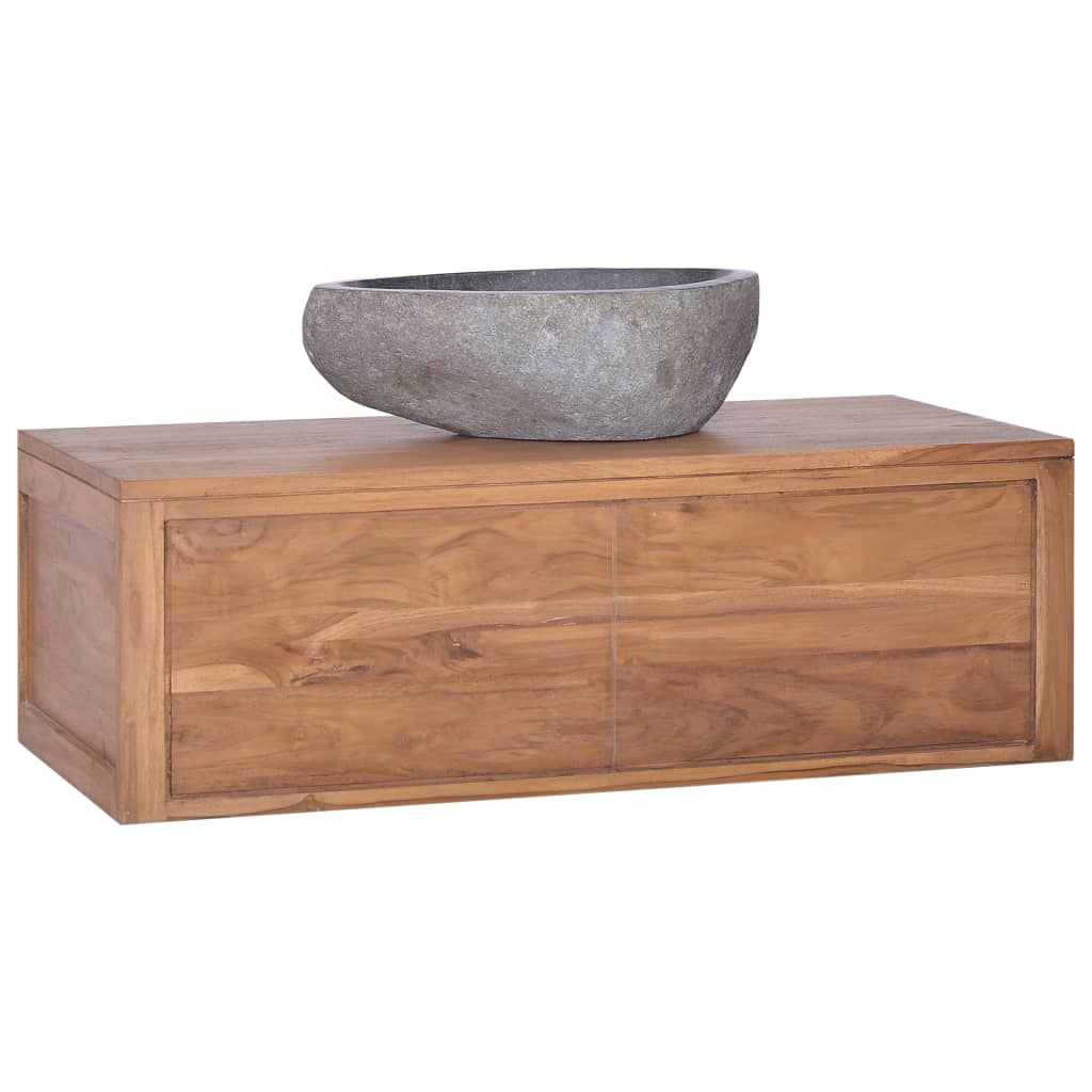 Wall-Mounted Bathroom Cabinet Solid Teak Wood