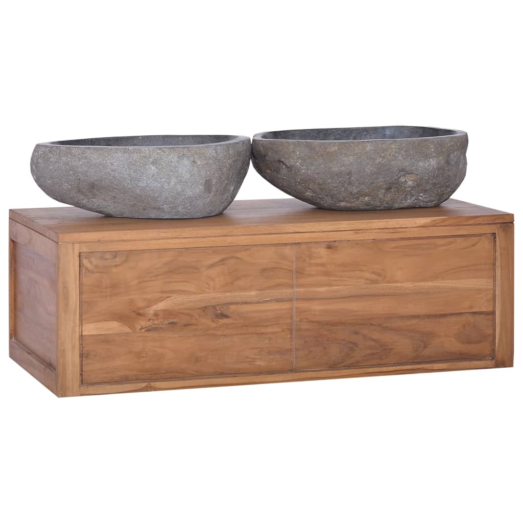 Wall-Mounted Bathroom Cabinet Solid Teak Wood