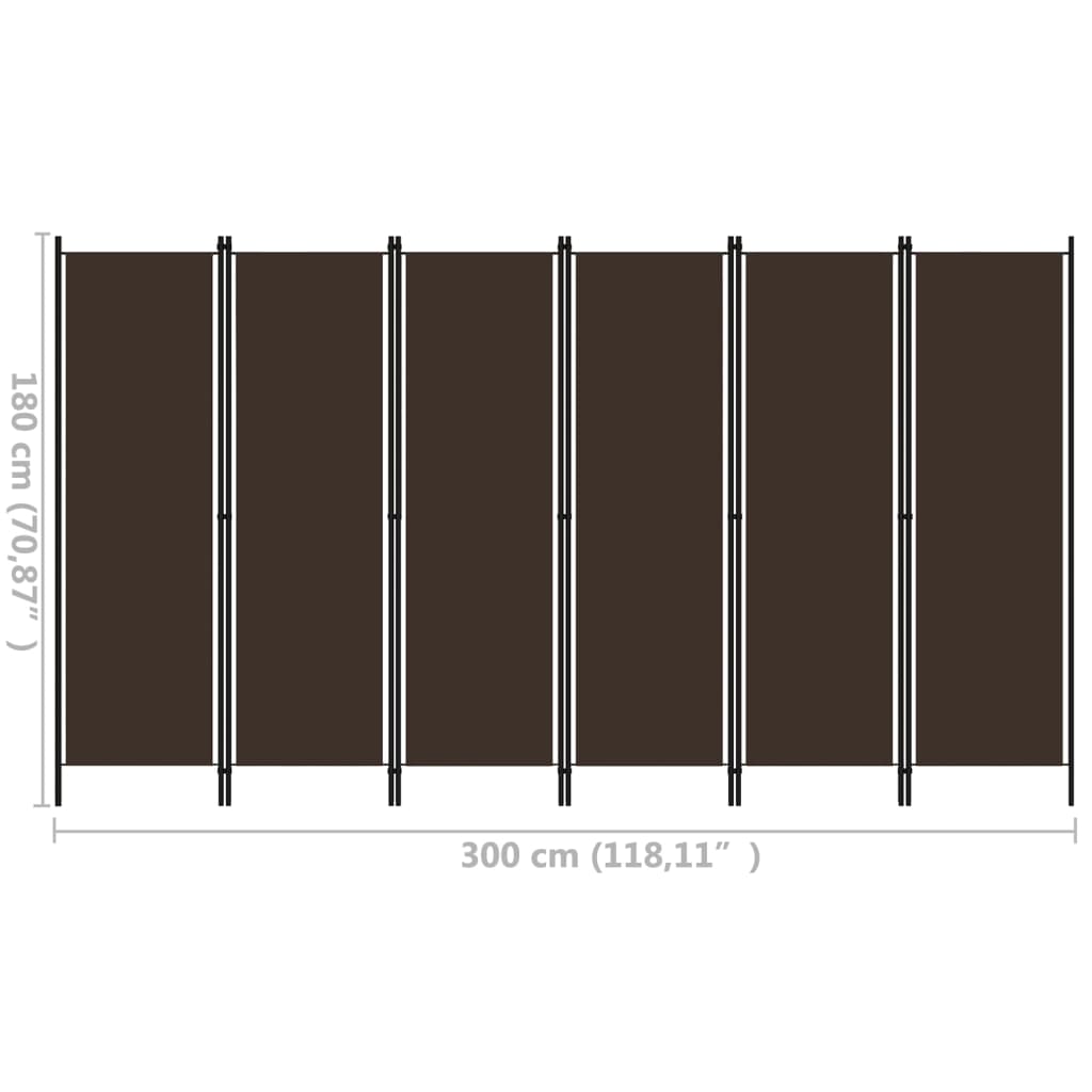 6-Panel Room Divider 300X180 Cm