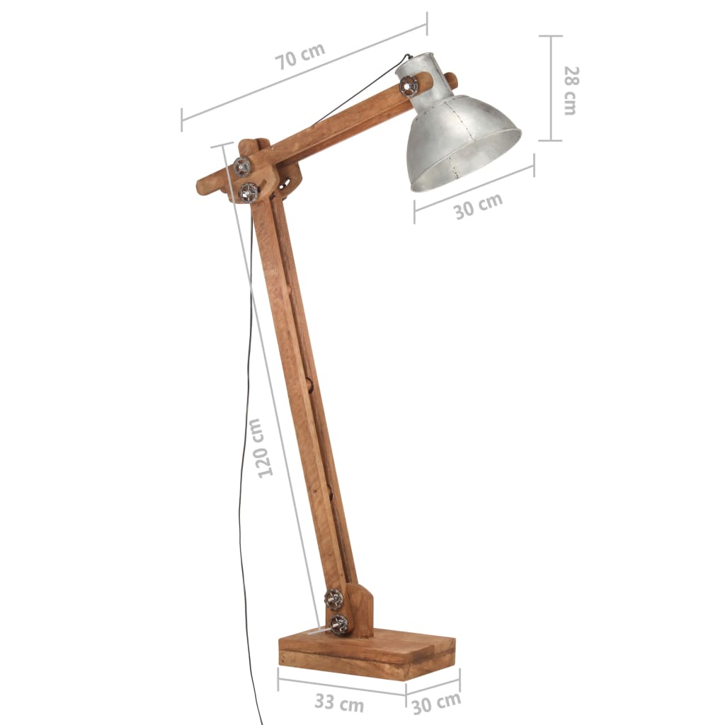Floor Lamp Solid Mango Wood E27