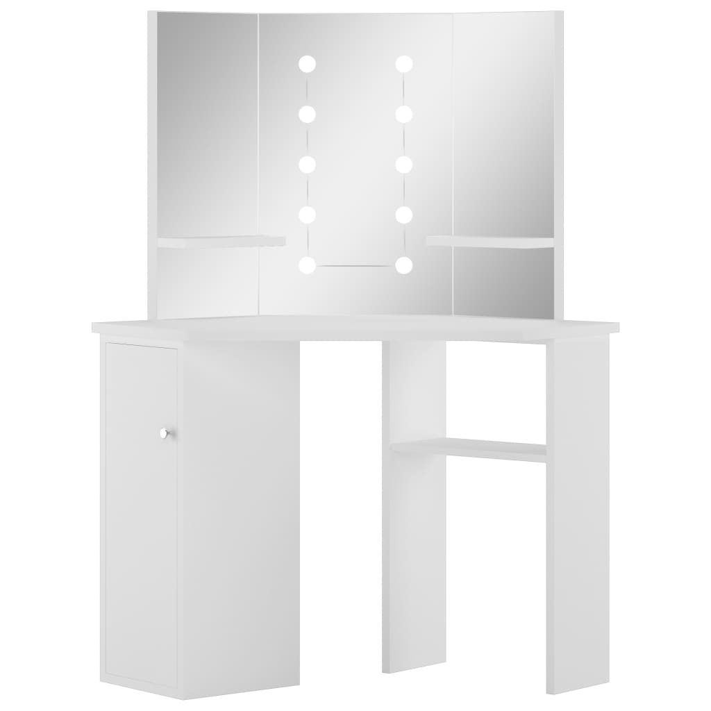 Corner Dressing Table Make-Up Table With Led Light