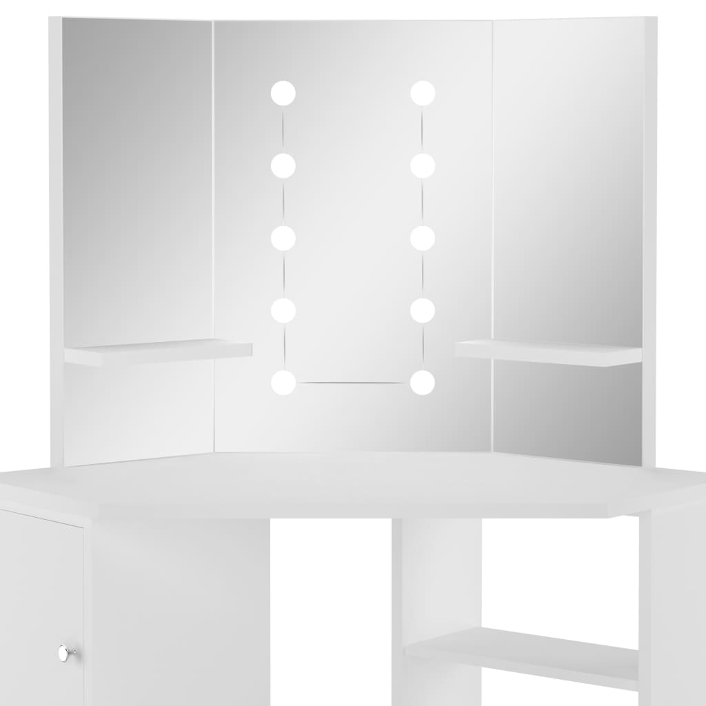 Corner Dressing Table Make-Up Table With Led Light