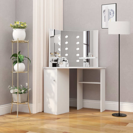 Corner Dressing Table Make-Up Table With Led Light