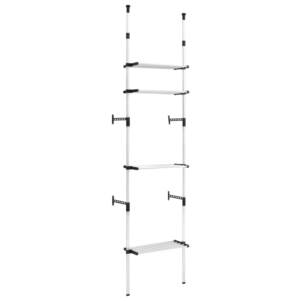 Telescopic Wardrobe System With Shelves Aluminium