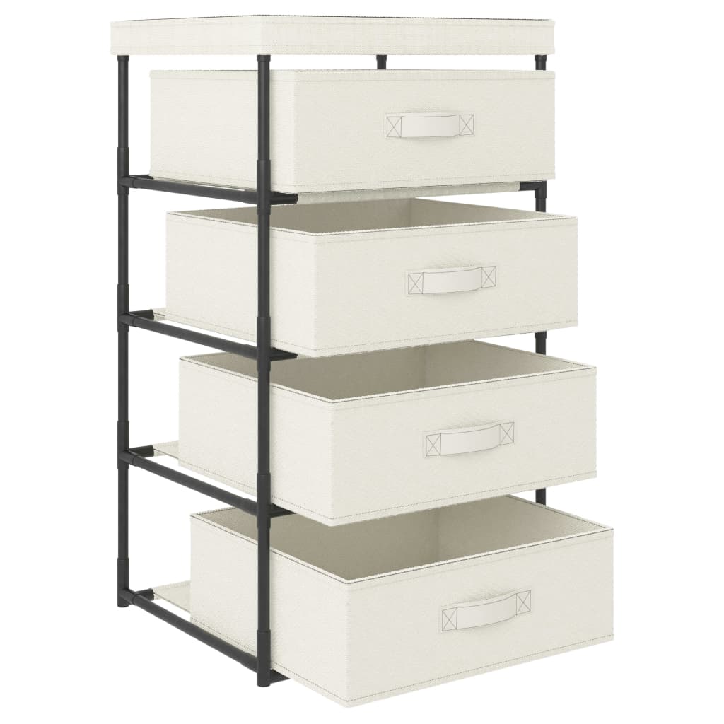 Storage Rack With 4 Fabric Baskets Steel
