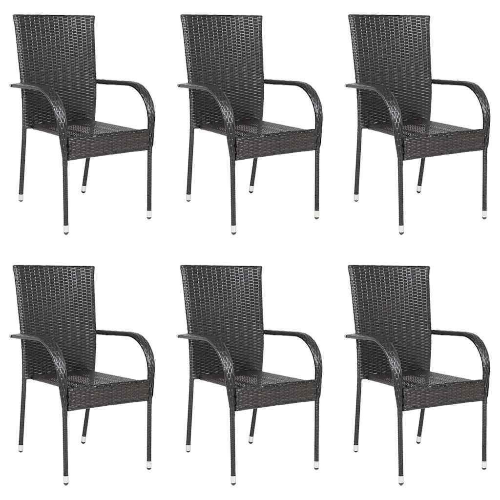 Stackable Outdoor Chairs 2 Pcs Poly Rattan