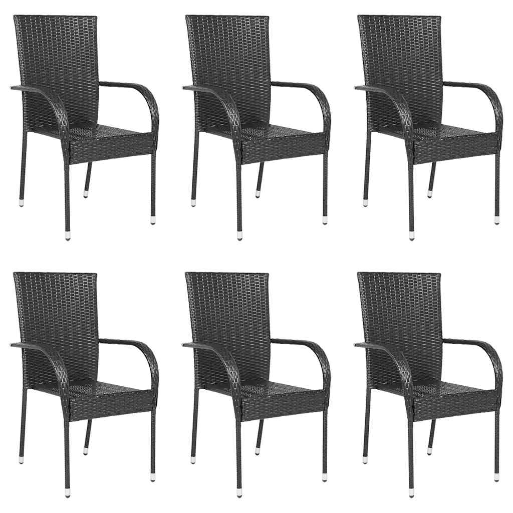 Stackable Outdoor Chairs 2 Pcs Poly Rattan