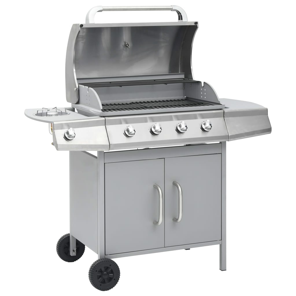 Gas Barbecue Grill 4+1 Cooking Zone Stainless Steel