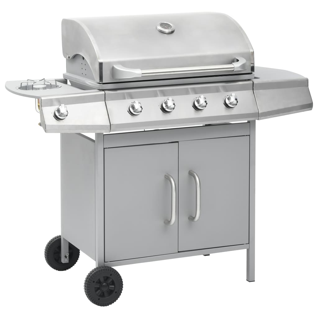 Gas Barbecue Grill 4+1 Cooking Zone Stainless Steel