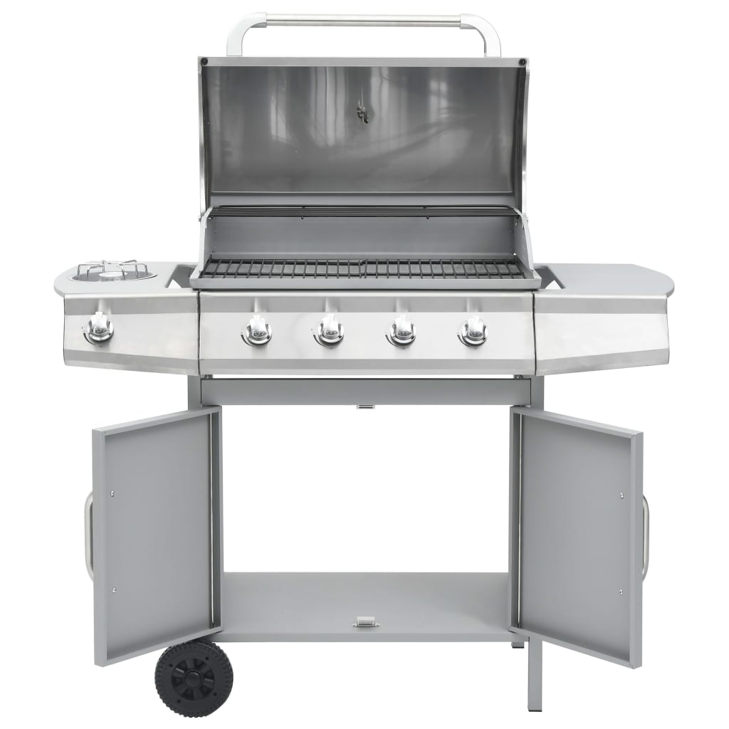 Gas Barbecue Grill 4+1 Cooking Zone Stainless Steel